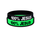 100% JESUS Wristbands White Black or Glow in the Dark