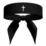 Black Distressed Cross Tie Headband