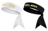 Black/MetGold/White 100% JESUS Tie Headband