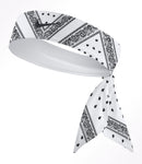 Custom  White Black Bandana Tie Headband