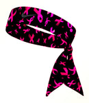 Custom  Black Multi. Pink Ribbons Tie Headband